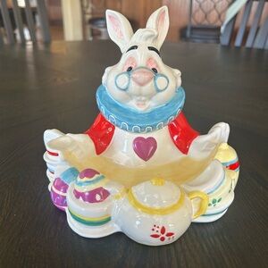 Disney White Rabbit Ceramic Candy Dish MINT CONDITION